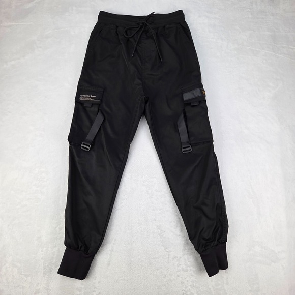 Aelfric Eden Other - Aelfric Eden Land Combat Group Black Cargo Jogger Pants Mens Small Straps Y2K